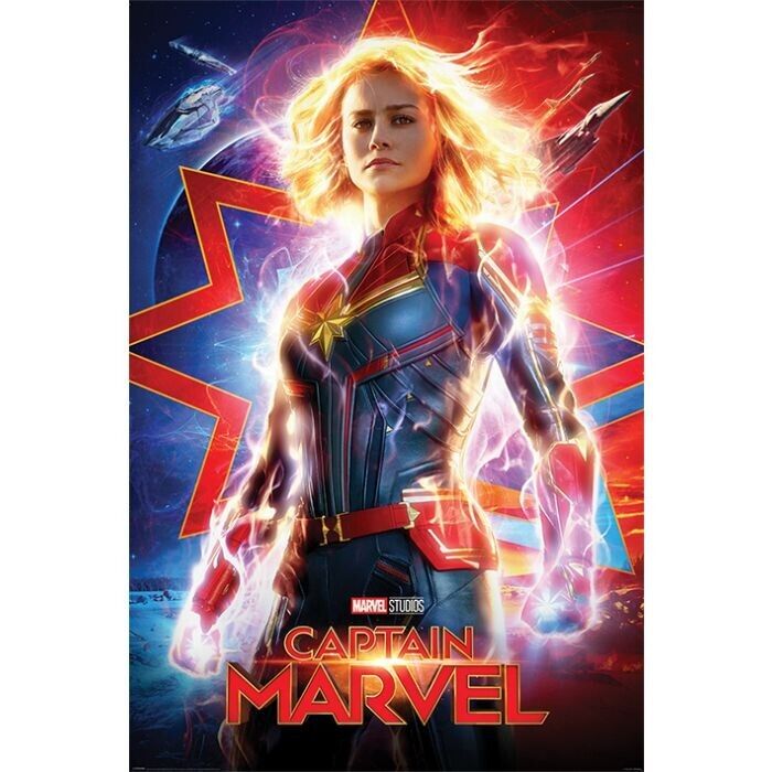 Captain Marvel Licensed Movie Poster 24" x 36" New! Art:Art Posters Cozy Home Treasures